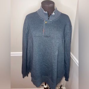 Orvis Mens 1/4 zip Snap Sweatshirt XXL‎ Gray